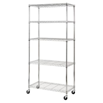 Image for Muscle Rack 36  W X 18  D X 72  H 5-Tier Mobile Wire Shelving Chrome from HD Supply