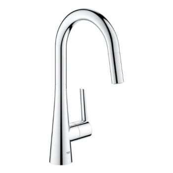 Image for Grohe Ladylux L2 Single-Handle Pull Down Dual Spray Kitchen Faucet Starlight Chrome from HD Supply