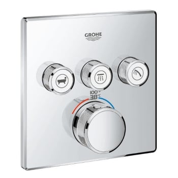 Image for Grohe Grohtherm Smartcontrol Triple Function Thermostatic Trim W/ Control Module Square Starlight Chrome from HD Supply