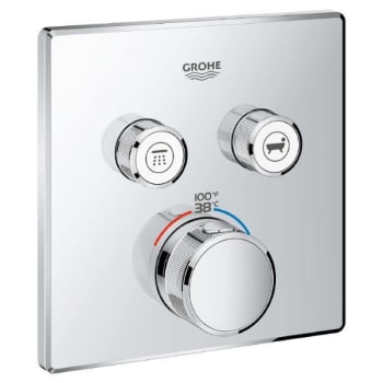 Image for Grohe Grohtherm SmartControl Dual Function Thermostatic Trim W/ Control Module Square StarLight Chrome from HD Supply