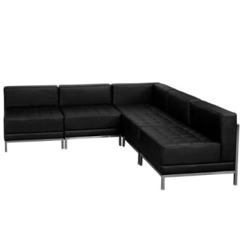 Image for Flash Furniture Hercules Imagination Series Black Leather Sectional (5-Piece) from HD Supply