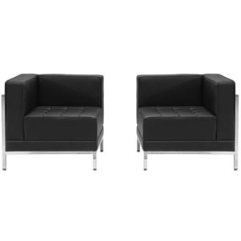 Image for Flash Furniture Hercules Imagination Series Black Leather 2 Piece Corner Chair Set from HD Supply