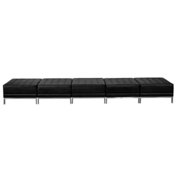 Image for Flash Furniture Hercules Imagination Series Black Leather Five Seat Bench from HD Supply