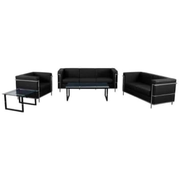 Flash Furniture Hercules Regal Series Reception Set In Black