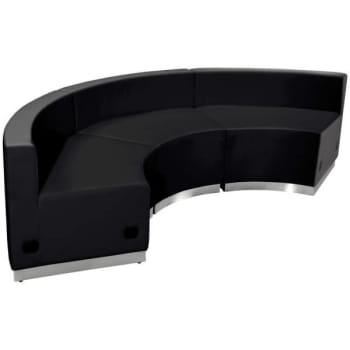 Image for Flash Furniture Hercules Alon Series Black Leather Reception Configuration Semi-Circle, 3 Pieces from HD Supply