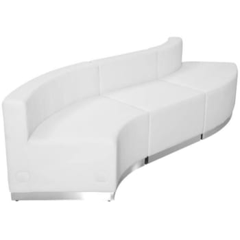 Image for Flash Furniture Hercules Alon Series White Leather Reception Configuration Oblong, 3 Pieces from HD Supply