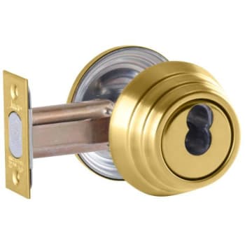 Image for Arrow E Series Grade 2 Single Cylinder Deadbolt, Less Core, Satin Brass from HD Supply