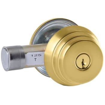 Image for Arrow E Series Grade 2 Double Cylinder Deadbolt, A Keyway, Satin Brass from HD Supply