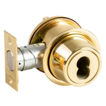 Image for Falcon D200 Series Grade 2 Double Cylinder Deadbolt, Less Core, Bright Brass from HD Supply