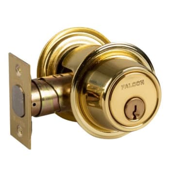 Image for Falcon D200 Series Grade 2 Double Cylinder Deadbolt, C Keyway, Bright Brass from HD Supply