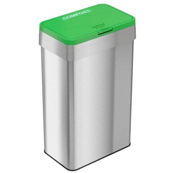 Image for Hls Commercial 21 Gallon Stainless Steel Rectangular Open-Top Compost Trash Can from HD Supply