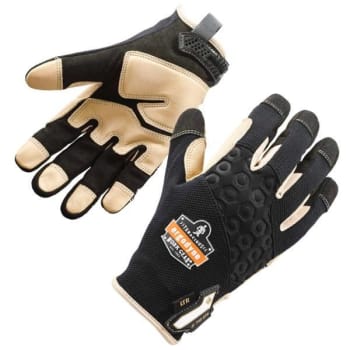 Ergodyne® Proflex® 710ltr Heavy-Duty Leather-Reinforced Gloves, Black, Large