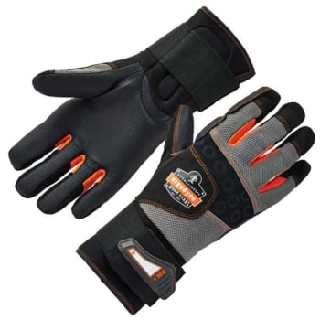 Ergodyne® Proflex® Anti-Vibration Gloves + Wrist Support, Black, Large