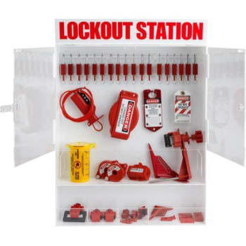 Image for Brady Extra Large Enclosed Lockable Lockout Station Kit-18 Nylon Padlock,25 Tags from HD Supply
