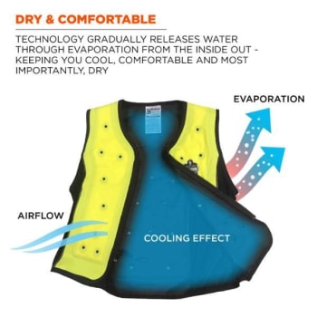 Ergodyne® Chill-Its® 6685 Premium Dry Evaporative Cooling Vest, Lime, Large
