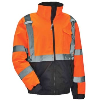 Image for Ergodyne® GloWear® 8377 Type R Class 3 Quilted Bomber Jacket, Orange, 3XL from HD Supply