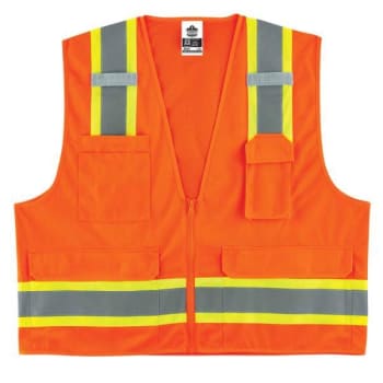 Ergodyne® GloWear® 8248Z Type R Class 2 Two-Tone Surveyors Vest, Orange, 2XL/3XL