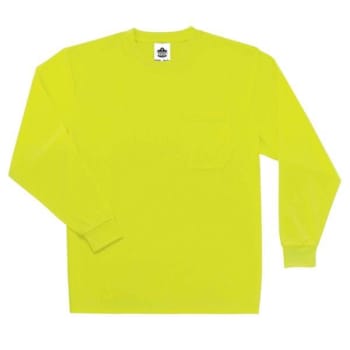 Ergodyne® GloWear® 8091 Non-Certified Long Sleeve T-Shirt, Lime, Medium