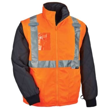 Ergodyne® Glowear® 8287 Type R Class 2 Convertible Thermal Jacket, Orange, Xl