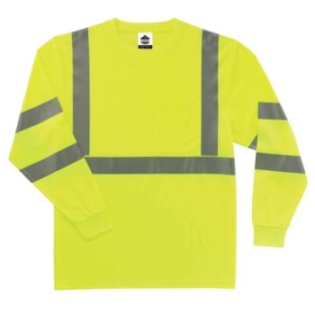 Ergodyne® GloWear® 8391 Type R Class 3 Long Sleeve T-Shirt, Lime, L