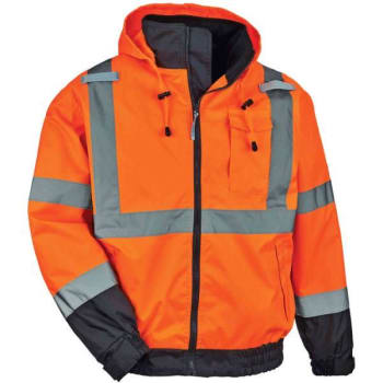 Image for Ergodyne® GloWear® 8379 Type R Class 3 Fleece Lined Bomber Jacket, Orange, L from HD Supply