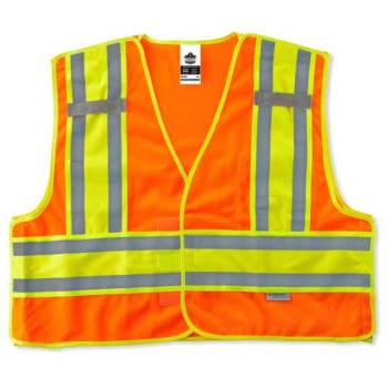 Ergodyne® GloWear® 8245PSV Type P Class 2 Public Safety Vest, Orange, 4XL/5XL
