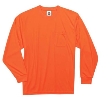Ergodyne® GloWear® 8091 Non-Certified Long Sleeve T-Shirt, Orange, S