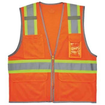 Ergodyne® GloWear® Type R Class 2 Two-Tone Mesh Vest With Reflective Binding, Orange, S/M
