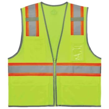 Ergodyne® GloWear® Type R Class 2 Two-Tone Mesh Vest With Reflective Binding, Lime, S/M