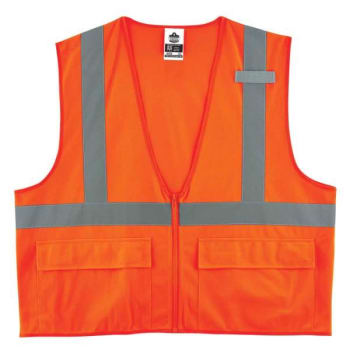 Ergodyne® GloWear® 8225Z Type R Class 2 Standard Solid Vest, Orange, L/XL