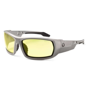 Ergodyne® Skullerz® Odin Safety Glasses/Sunglasses, Matte Gray, Yellow Lens