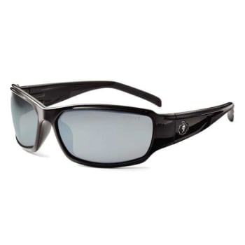 Image for Ergodyne® Skullerz® Thor Safety Glasses/Sunglasses, Black, Silver Mirror Lens from HD Supply