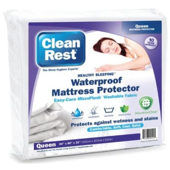 Cleanrest® Fitted Waterproof Mattress Cover, Queen, Case Of 4