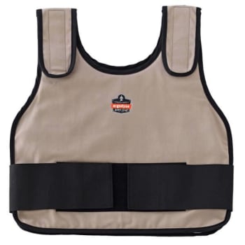 Ergodyne® Chill-Its 6230 Standard Phase Change Cooling Vest With Packs, Khaki, L/Xl