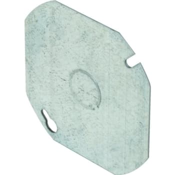 Image for Hubbell 4 in Octagonal Steel Cover Plate w/ 1/2 in Knockout (Gray) from HD Supply