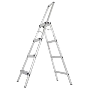 Image for Xtend + Climb 4-Step 225-Lb Load Capacity Silver Aluminum Step Stool from HD Supply