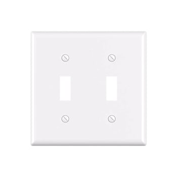 Maintenance Warehouse 2-Gang Unbreakable Polycarbonate Standard-Size Toggle Wall Plate In Gloss White, 1-Pack
