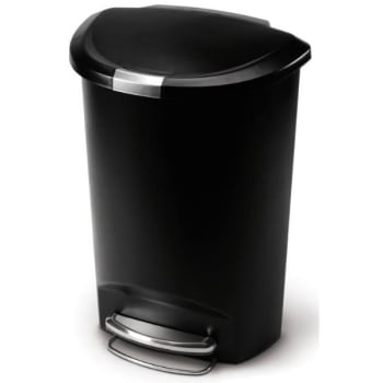 Image for Simplehuman Semi-Round Plastic Step-On Trash Can W/ Lid from HD Supply