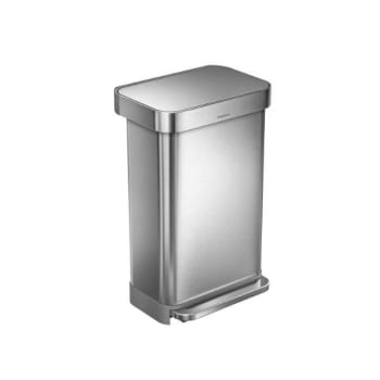 Image for Simplehuman 12 Gal. Front Step-On Decorative Trash Can (B. Stainless Steel) from HD Supply