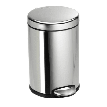 Image for simplehuman 1.2 Gallon Polished Stainless Steel Round Step-On Trash Can from HD Supply