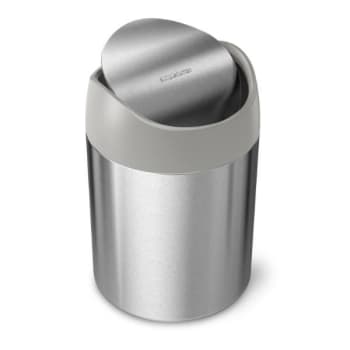 Image for Simplehuman 1.5 Liter Brushed Stainless Steel Countertop Swing Top Wastebasket/trash Can from HD Supply