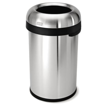 Image for simplehuman 21 Gallon Brushed Stainless Steel Bullet Open-Top Round Trash Can w/ Lid from HD Supply