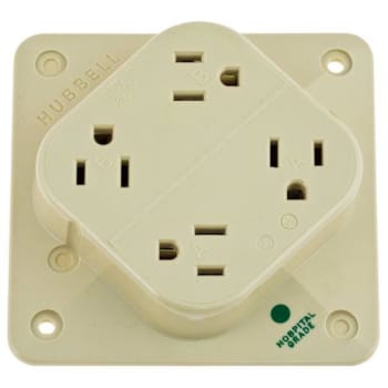 Image for Hubbell® 15 Amp 125 Volt Four Outlet 4-Plex Hospital-Grade Standard Outlet (Ivory) from HD Supply