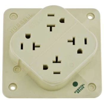 Image for Hubbell® 20 Amp 125 Volt Four Outlet 4-Plex Hospital-Grade Standard Outlet (Ivory) from HD Supply