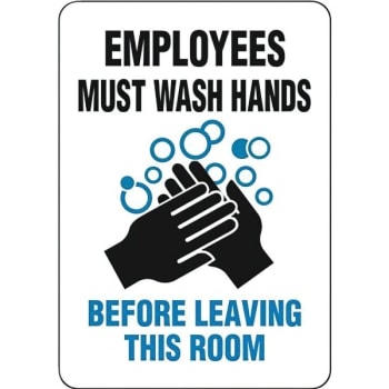Emedco® "Wash Hands Before Leaving Restroom" Plastic Sign, 10"H X 7"W