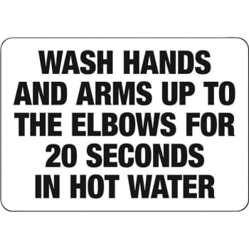 Image for Emedco® "wash Hands In Hot Water" Industrial Food Safety Sign, 10"h X 14"w from HD Supply