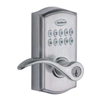 Kwikset SmartCode 955 Traditional Keypad Electronic Pembroke Lever in Satin Chrome