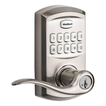 Kwikset SmartCode 917 Traditional Keypad Electronic Tustin Lever in Satin Nickel