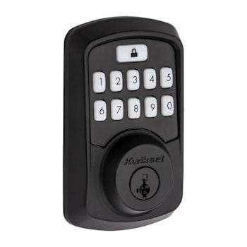 Image for Kwikset Aura Bluetooth Contemporary Keypad Smart Lock Deadbolt in Matte Black from HD Supply