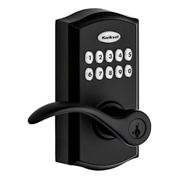 Kwikset SmartCode 955 Traditional Keypad Electronic Pembroke Lever in Matte Black